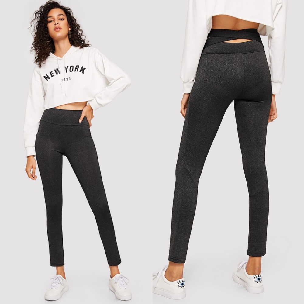 HEATHER Peep Back Leggings - 2 colors - Picture 2 of 4